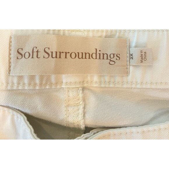 NWT Soft Surroundings Arcadia Wide Leg Split Hem Pants Ivory Pearl 2X New - Picture 3 of 7